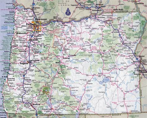 oregon state map with cities.